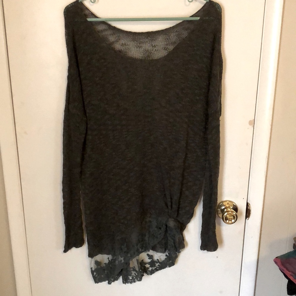 Winter sweater with lace